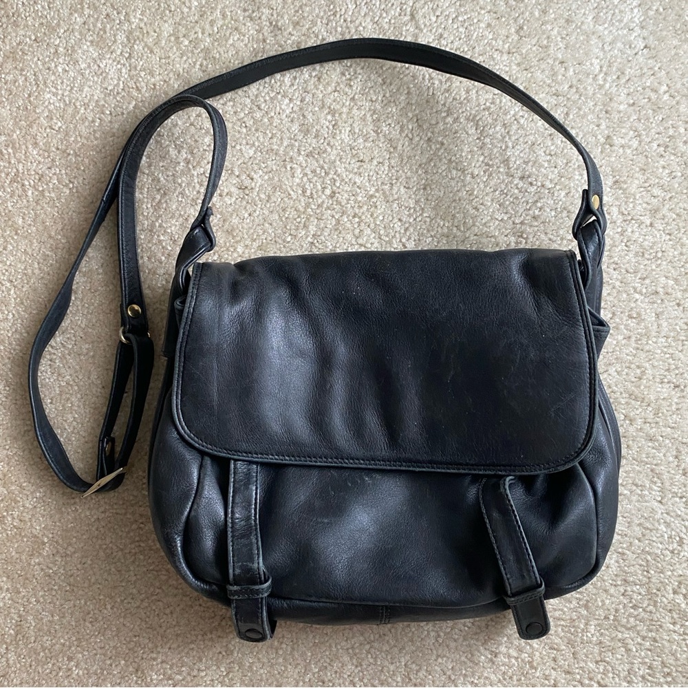 Brio vintage black leather bag purse
